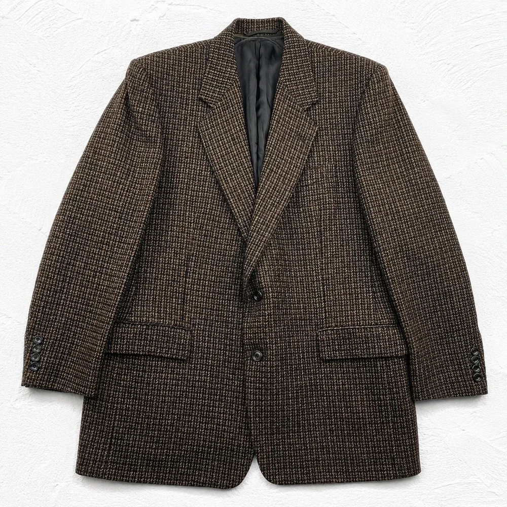 Hickey Freeman Boardroom 44R Brown 100% Wool Sport Coat Blazer USA Made